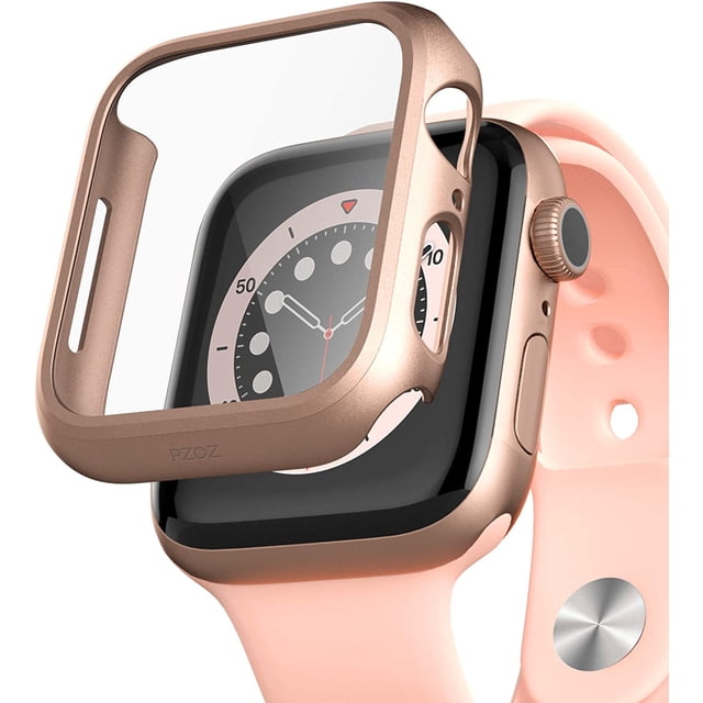 Compatible for Apple Watch Series SE2 /6 /5 /4 /SE 40mm Case with Screen Protector Accessories Slim Guard Thin Bumper Full Coverage Matte Hard Cover Defense Edge for iWatch Women Men GPS (Gold)