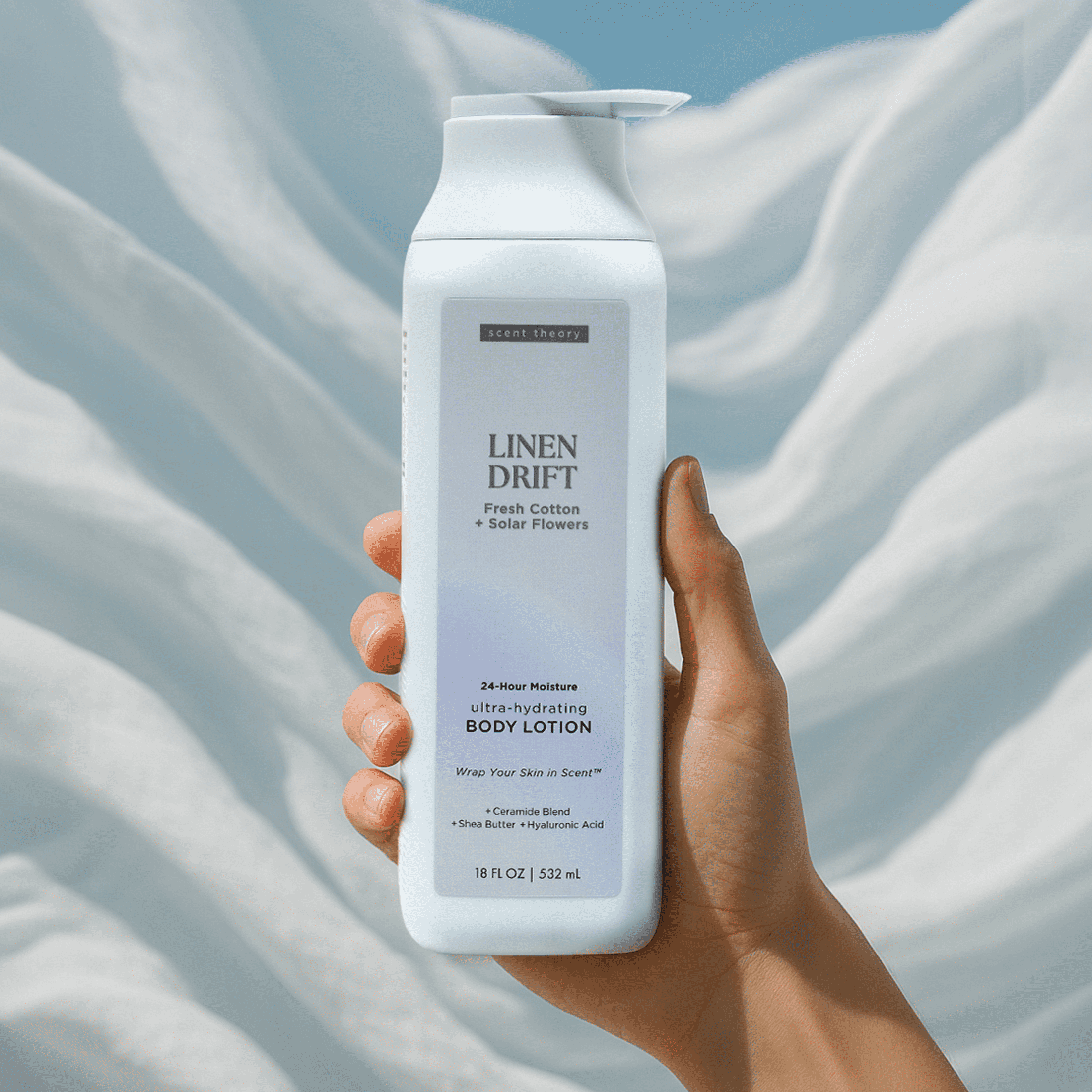 Scent Theory Body Lotion with Shea Butter, All Skin Types, Linen Drift, 18 fl oz