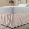 thumbnail image 1 of Damask Bed Skirt, Detailed Intricate Botanical Ornaments in Monochrome Tones Rhythmic Pattern, Elastic Bedskirt Dust Ruffle Wrap Around for Bedding Decor, 4 Sizes, Blush and White, by Ambesonne, 1 of 2