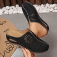 thumbnail image 5 of Modstep Orthopedic Wedge Mule Sandals for Women Closed Round Toe Cutout Slides with Arch Support Low Wedges Shoes for Vacation size 7 Black, 5 of 8