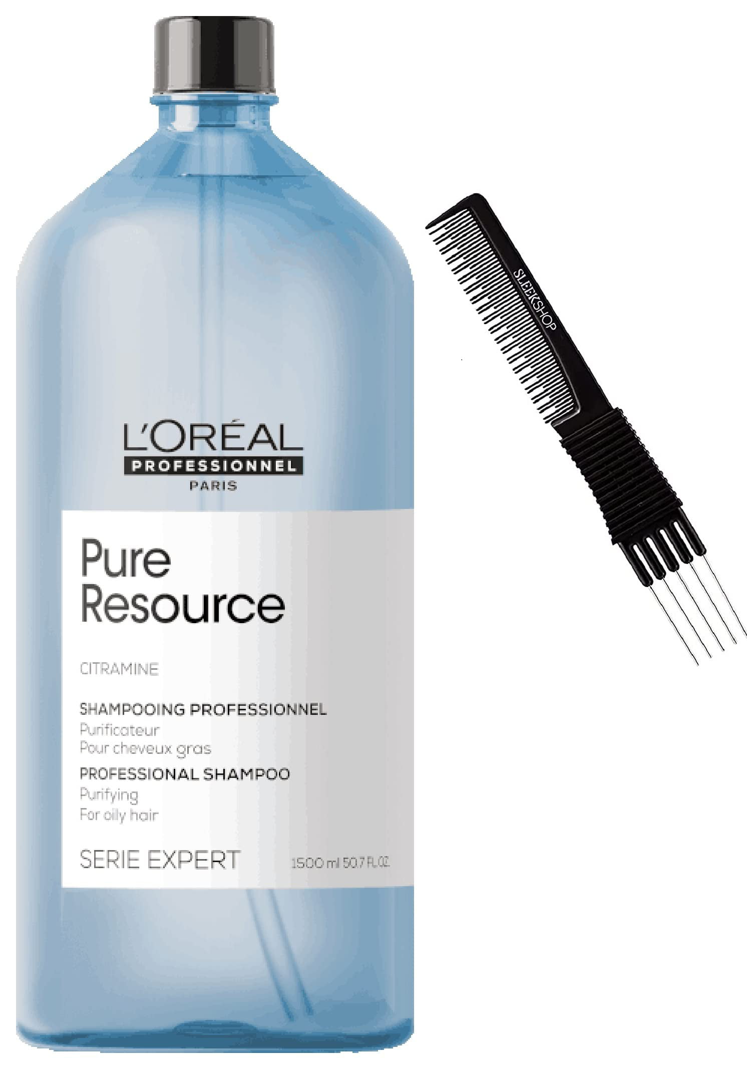 L'oreal SERIE EXPERT Pure Resource Citramine Professional Purifying Hair (w/ Sleek Loreal Teasing Comb) RESOURCE SHAMPOO - 50.7 oz / 1500ml) - Walmart.com