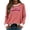 Red, variant on Sweatshirt for Women Oversized Jolly Letter Striped Print Crew Neck Long Sleeve Pullover Tee Christmas Holiday Casual Loose Fit Top Red M