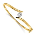 thumbnail image 4 of 14K Two-Tone Silver and Gold Plated AAA Diamond Bangle Bracelet, 4 of 5