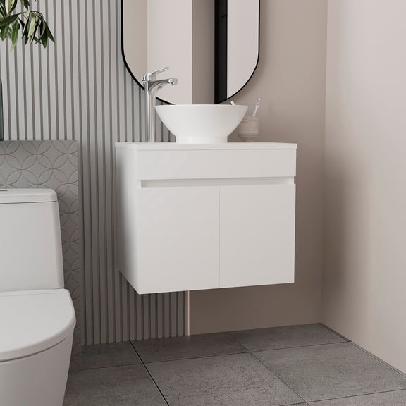 Vessel Sink Vanity Manchester Engineered Wood White