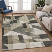 Addison Rugs Chantille Indoor/Outdoor Transitional Geometric Pewter Machine Washable Rectangle Rug, 3' x 5'