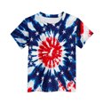 thumbnail image 4 of T-Shirt Graphique à Manches Courtes pour Enfants, Mélange Doux Polyester-Spandex, Col Rond, Imprimé Dégradé Coloré, Port Quatre Saisons, Lavage à la Main Seulement, 4 of 7