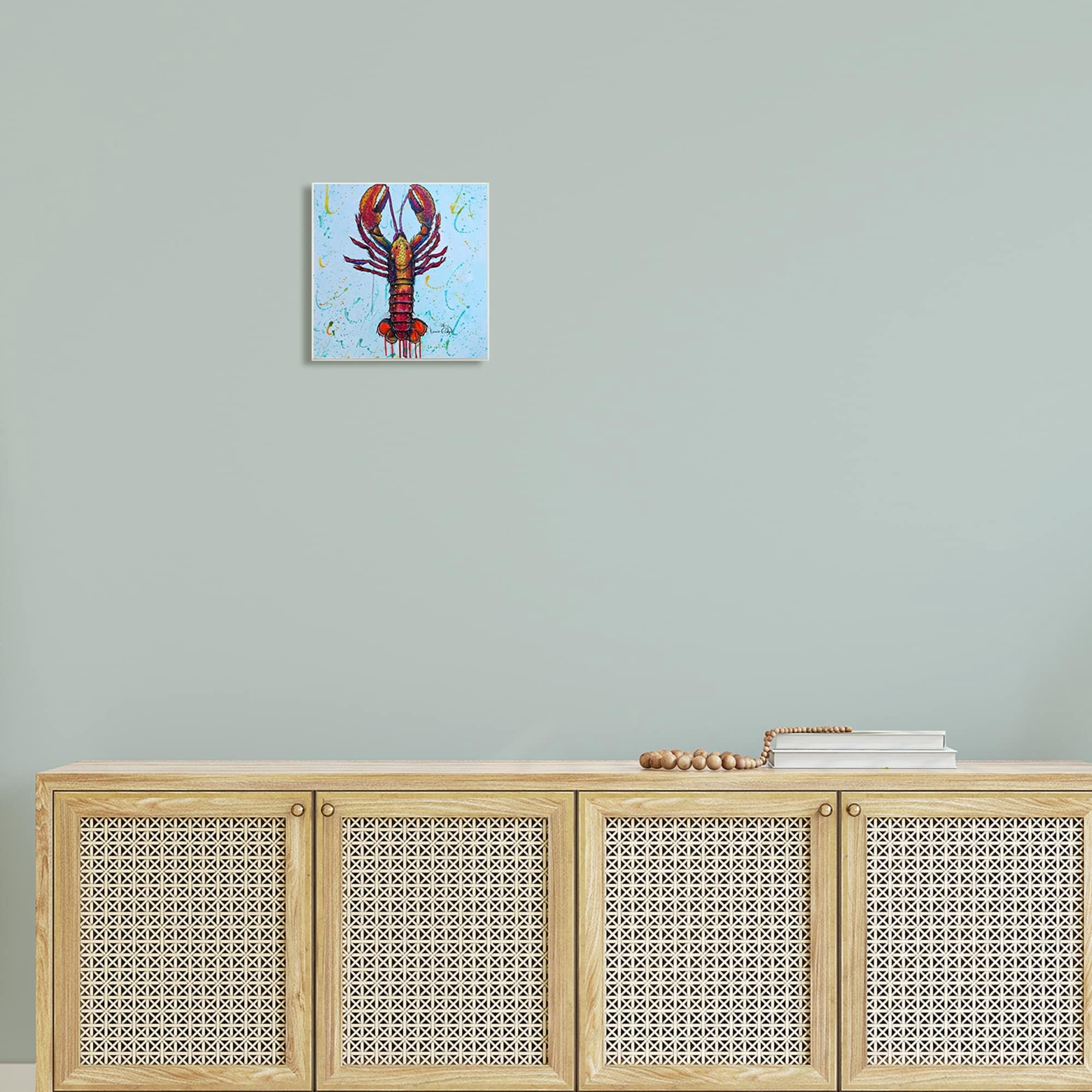 Stupell Industries Urban Style Lobster Paint Splatter Sea Life Painting Unframed Art Print Wall Art, Design by Karrie Evenson