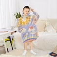thumbnail image 6 of FORMRS Wearable Blanket Hoodie with Sleeves for Kids Cozy Flannel Sweatshirt, Purple Clouds, 6 of 7