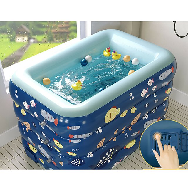 Inflatable Bathtub, PVC Ocean Portable Folding Bath Tub 35*47*29" Baby