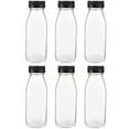 thumbnail image 1 of 6 Pcs Bouteilles de Jus Transparentes Bouteilles en Verre Vides Bouteilles de Vin Transparentes Bouteilles de Jus Réutilisables, 1 of 8