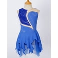 thumbnail image 3 of Yeahdor Kids Girls Sleeveless Chiffon Dance Dress Patchwork Cheerleading Performance Costume Blue 16, 3 of 7