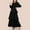 Black, variant on Oplxuo Elegant Floral Lace Maxi Dress for Women Long Sleeve Round Neck Empire Waist Layered Wedding Guests Party Dress