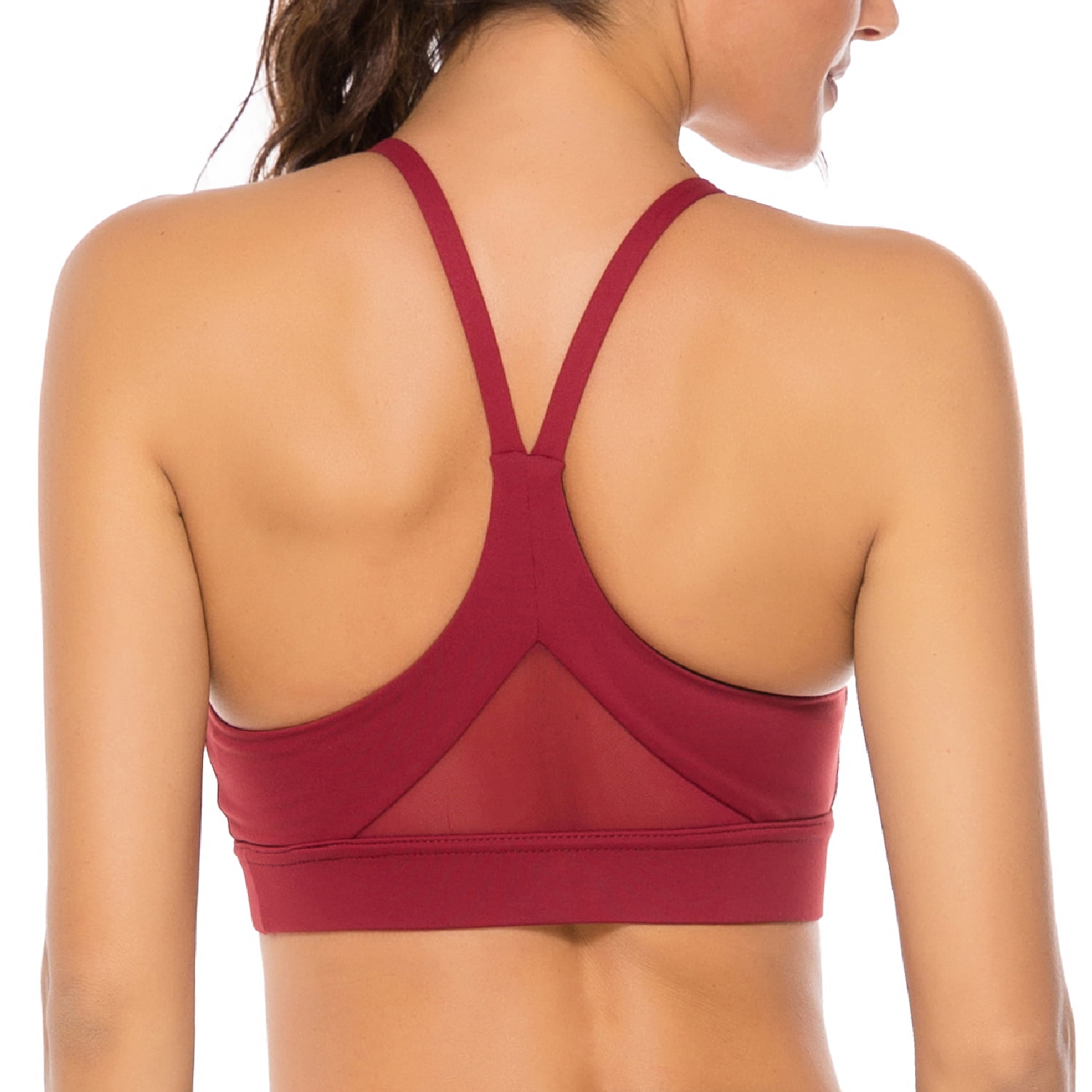 nine bull Sports Bra for Women Strappy Sports Bras Mesh Open Back