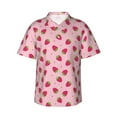 thumbnail image 2 of Picia Strawberries Gentle Cotton Regular Fit Short Sleeve Casual Hawaiian Shirt for Men-Large, 2 of 8