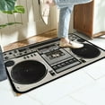 thumbnail image 6 of Qiweii Record Player Themed Home Living Room Door Mat Non-Slip Dirt-Resistant Floor Mat Carpet, 6 of 6