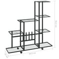 thumbnail image 2 of vidaXL Flower Stand with Wheel 37.2"x9.8"x36.4" Black Metal, 2 of 6