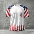 thumbnail image 2 of WEIWEN Men's 4th of July T-Shirts Cross USA Flag 4th July American Star Stripes Patriotic T Shirts for Man Red White and Blue Tshirts Muscle Tops White, L, 2 of 4