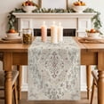 thumbnail image 2 of Table Runner - 120 Inch Long, Beige Boho Kitchen Dining Table Runner Dresser Scarves, Middle Century Ethnic Vintage Abstract Farmhouse Decor for Coffee Tables Wedding Party Banquet, 2 of 8