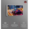 thumbnail image 2 of Night Drive Vibes Car Canvas Wall Art by Notoriart, White Floater Frame, 31" x 21", 2 of 7