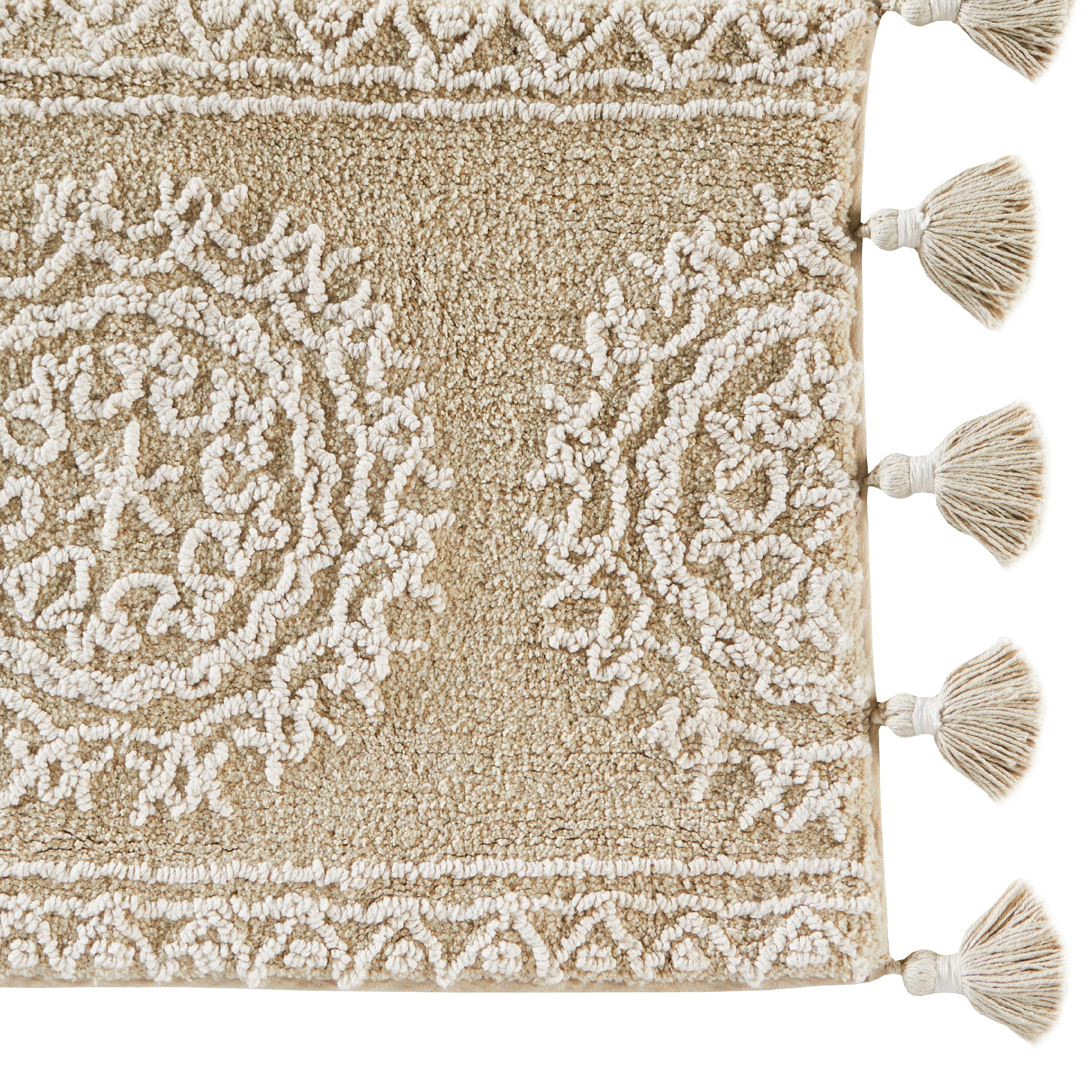 SKL Home Medallia Bath Rug, Natural, 20" x 30", 100% Cotton