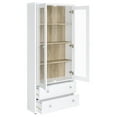 thumbnail image 3 of Hawthorne 4-shelf Glass Door Tall Cabinet with Drawers White, 3 of 11