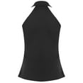 thumbnail image 4 of Yartina Womens Sleeveless Shiny Sequin Tank Top Lapel V Neck Vest Crop Top Shirt for Club Party Colorful L, 4 of 7
