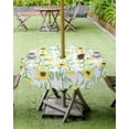thumbnail image 4 of Hokiten Outdoor Tablecloths with Umbrella Hole & Zipper, Spring Yellow Sunflower Round Tablecloth 54 Inch, Vintage Floral Botanical Country Waterproof Table Cloth, Patio/Pool/Picnic Table Covers, 4 of 7