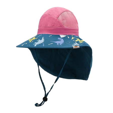

Zlekejiko Beach Sun Boy Adjustable Baby Cartoo Bucket Toddler Hat Pirints Outdoor Kids Girls Kids Hats & Caps