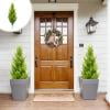 Todaioua Artificial Cedar Topiary Ball Trees 18" Outdoor UV Resistant Faux Cypress Shrubs with Ground Spike, Realistic Evergreen Bushes for Front Porch, Garden, Backyard, and Indoor Decor