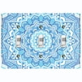 thumbnail image 1 of Metal Light Switch Plate Cover Blue White Mandala Icy Flower Tile Pattern MDL047, 1 of 13