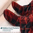 thumbnail image 2 of PAVILIA Fleece Blanket with Sleeves, Foot Pockets for Women Men Adults, Plush Wearable Blanket Throw Wrap, Warm Snuggle Blanket Robe, Cozy Gift Ideas Wife Mom, Plaid Red, 2 of 7