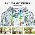 thumbnail image 4 of Xecao Winter Wonderland Light Blue Pattern Hoodies for Women Sweatshirts Long Sleeve Sweatshirts Pullover Outfits with Pocket-Medium, 4 of 7