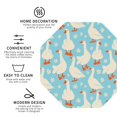 thumbnail image 4 of Pofeuu White Geese and Flower Print Leather Coasters Set of 6, Round Cups Mugs Mat Pad for Home Kitchen Heat Resistant Drink Coasters,Octagon, 4 of 7