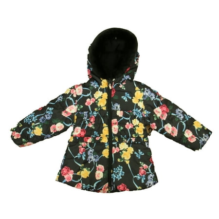 

Pre-owned Rothschild Girls Black Floral Jacket size: 24 Months