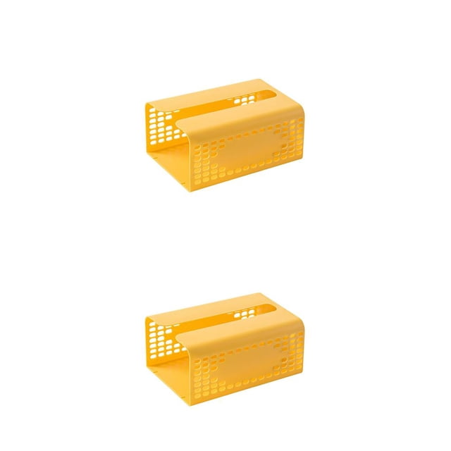 Bearachild Caja de pañuelos Organizador de almacenamiento de papel Contenedor de servilletas Organizador amarillo Amarillo 2piezas Bearachild CBP330334