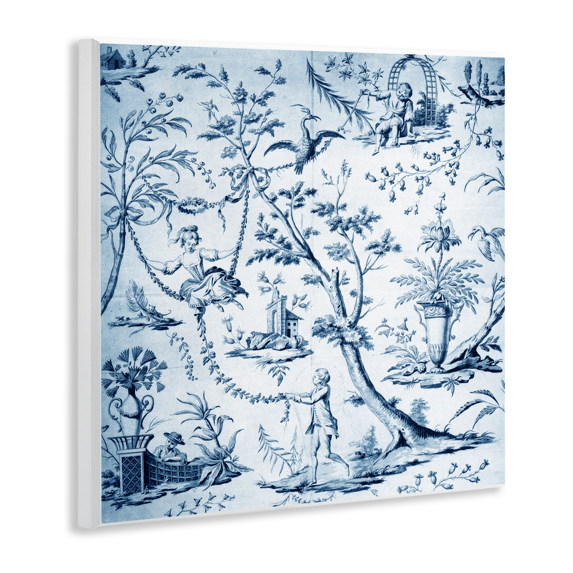 Vintage Toile Scene Wall Plaque Art, design by Vintage Hustle