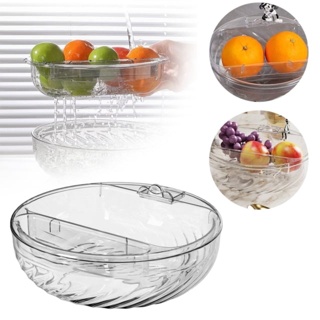 Cqxid Food Storage Snack Bowl | Snack Containers | Fruit Plate Living Room Snacks Organizer Double Layer Snack & Fruit Bowl Snacks Food Holder Phone Stand Nut & Snacks Dish For Home Use