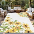 thumbnail image 2 of Yellow Daisy Flowers Outdoor Rug for Patio/Deck/Porch, Non-Slip Large Area Rug 5 x 8 Ft, Spring Summer Pastoral Garden Floral Indoor Outdoor Rugs Washable Area Rugs, Camping Rug Carpet Runner, 2 of 8