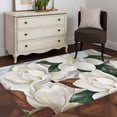 thumbnail image 3 of Spring Magnolia Blossom Area Rugs 3'x5', Small Throw Rugs for Living Room Bedroom, White Flowers Leaves Plants Country Indoor Outdoor Rug Non-Slip Low Pile Carpet Runner Reversible Floor Mats, 3 of 8
