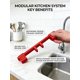 thumbnail image 3 of Bloqueo de manija de grifo para fregadero doble | Bloqueo de seguridad para grifo de cocina y baño con fijación central de la tubería, 3 of 7