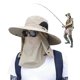 thumbnail image 3 of Sombrero Cubo Borde Ancho Pesca para Hombres Con Tapa La Cara Flap Cuello Protección Ultravioleta, 3 of 9