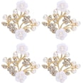 thumbnail image 1 of ZOUSSIQI 4Pcs Rhinestone Buckle, Hollow Crystal Flower Shape Buckle, Color Crystal Buckle for Wedding Party Prom Women Shoe Clips Buckles Decorations Accessories (3.8 * 4.4cm Pearl Flower CA919-18314, 1 of 9