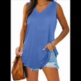 thumbnail image 3 of Camisetas Sin Mangas con Cuello en V para Mujer Azul XXL, 3 of 6