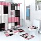 thumbnail image 1 of Juego de cortinas de ducha impermeables | Tabique de baño de PVC de 4 piezas | Separación en seco y húmedo | Alfombrilla antideslizante | Fácil de limpiar | Diseño moderno, duradero y elegante |, 1 of 4