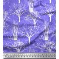 thumbnail image 1 of Soimoi Purple Poly Georgette Fabric Dry Tree Print Fabric by the Yard 52 Inch Wide, 1 of 3