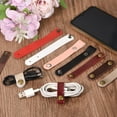 thumbnail image 6 of Leather Cable Tie Leather Cord Organizer 63x16mm Cable Straps Cable Leather Clips Black, Pack of 5, 6 of 6