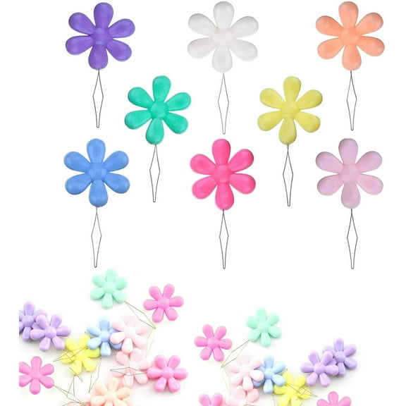 Needle Threaders 25pcs Plastic Sewing Needle Threader Tool Flower Head Needle Threaders for Sewing Small Eye Needles Embroidery Craft Knitting Quilting (25pcs, Mix Colors)
