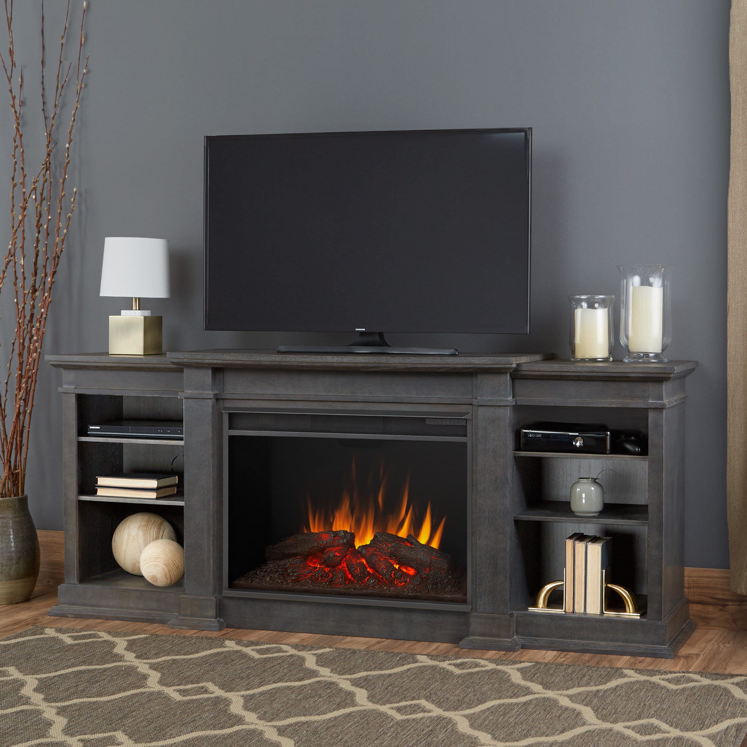 Eliot Grand Entertainment Center, Galveston 60 Tv Stand With Electric Fireplace