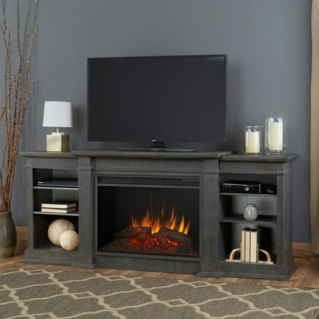 Eliot Grand Entertainment Center Electric Fireplace In Antique