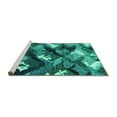 thumbnail image 2 of Ahgly Company Machine Washable Indoor Rectangle Abstract Turquoise Blue Modern Area Rugs, 4' x 6', 2 of 4